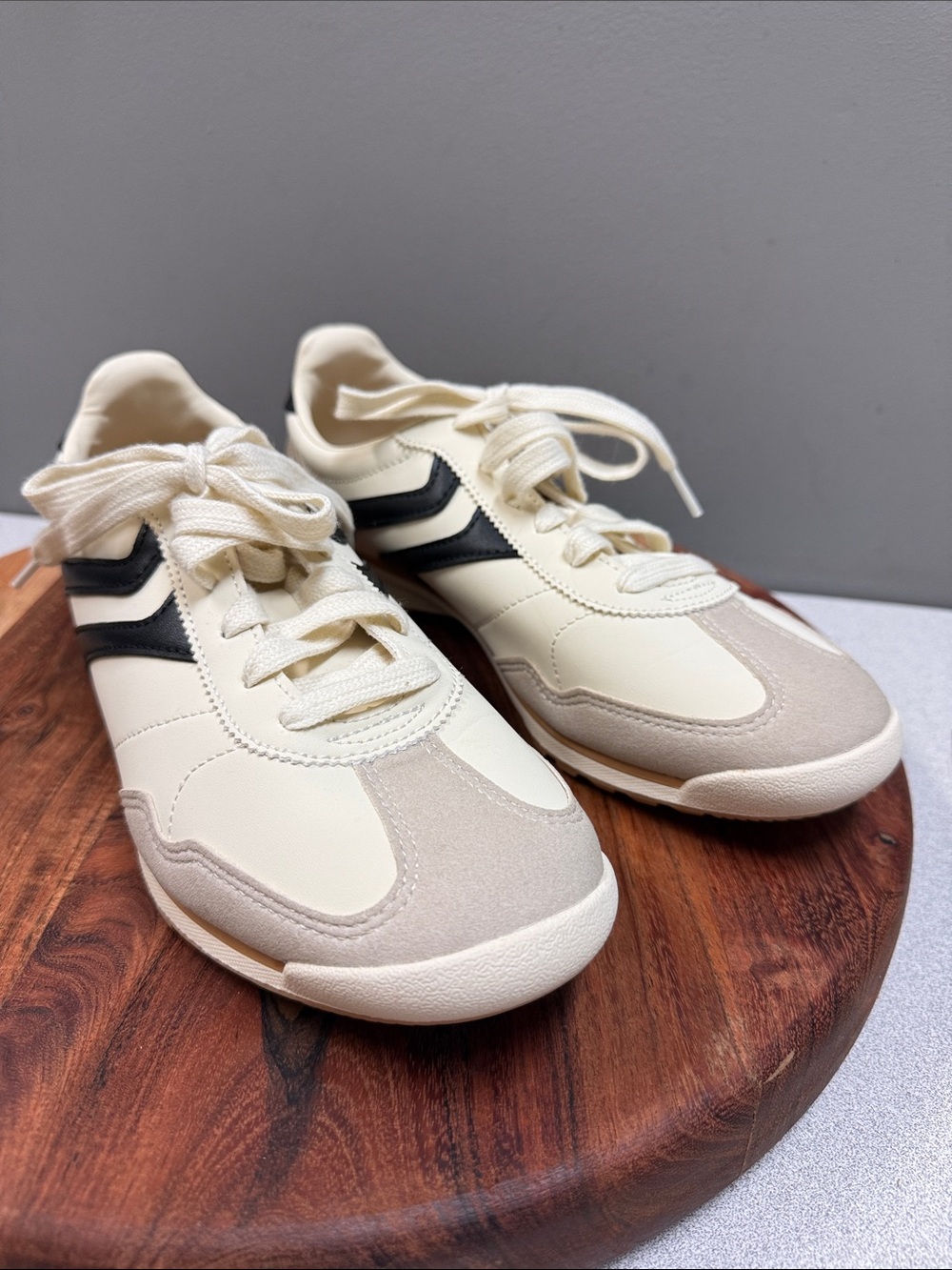 No Boundaries Cream and Black Women's Sneakers